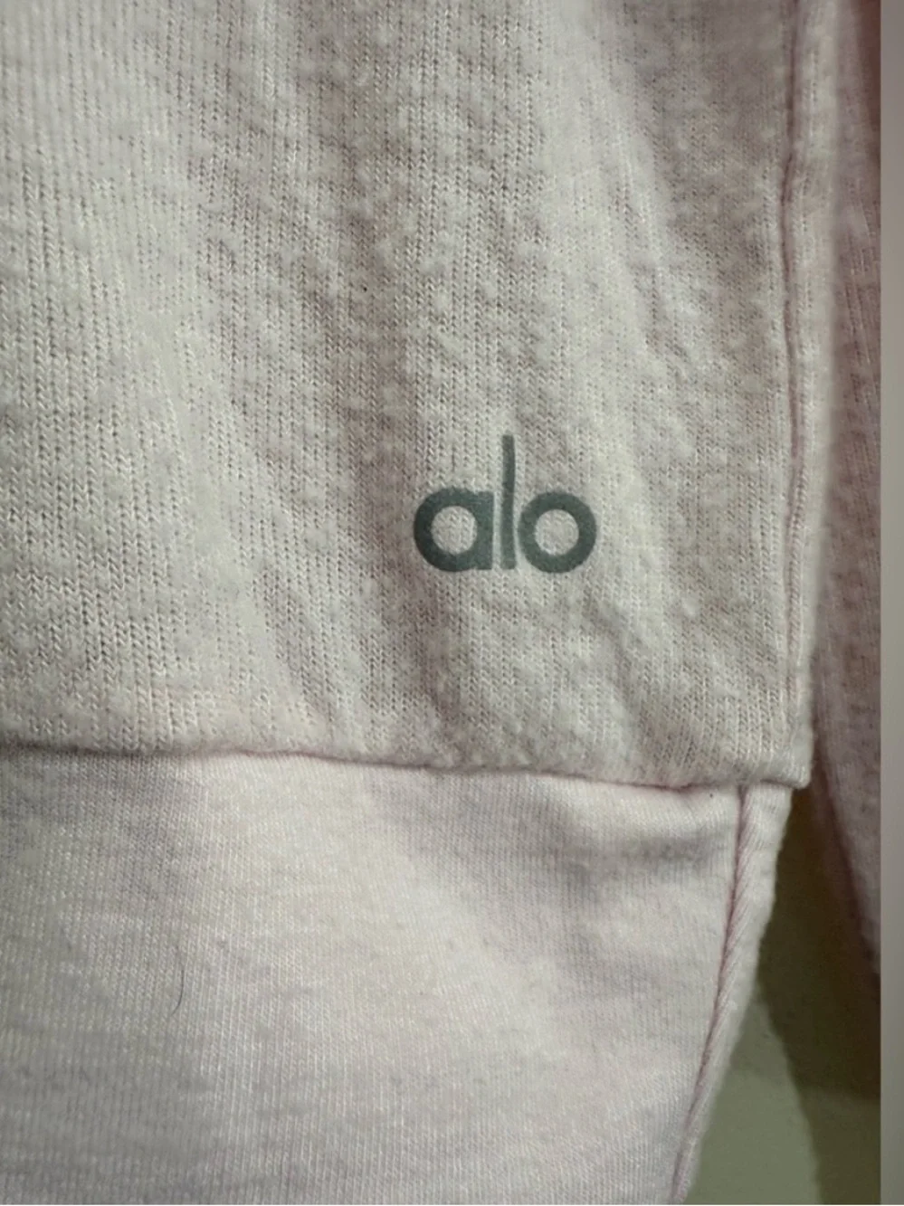 ALO Yoga Pale Pink Cropped Hoodie